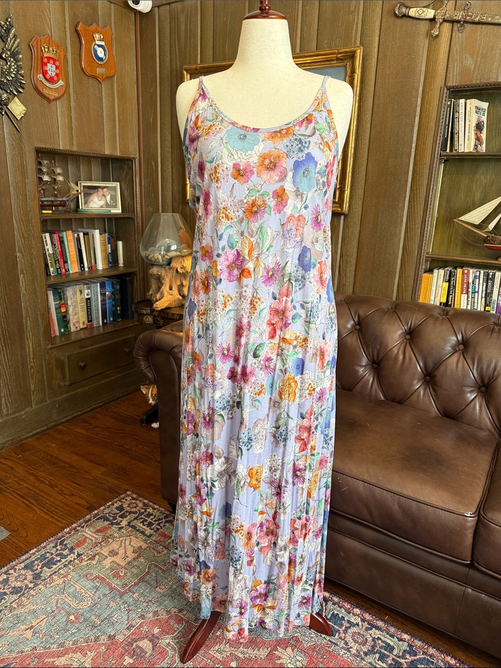 Johnny Was Mazzy Ruched Dress Flora Embroidered Maxi Dress - Picture 9 of 15